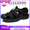 New Leather Sandals Men Outdoor Summer Casual Rubber Sandals PU Hiking Wading shoes. 