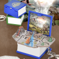 【Clearance Markdowns】 Mini 3D Book Folding Book Keychain Handheld Game Space Mini Keyring Dinosaur Football Match Stress Relieve Children. 