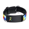 Personalized Autism Aspergers Bracelet for Children, Engraved Medical Alert ID Adjustable Silicon Bracelet Engraved Gift. 