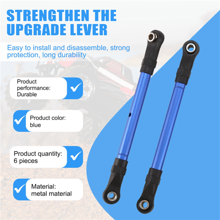 Adjustable%20Front%20&%20Rear%20Pull%20Rod%20Link%20Tie%20Rod%20Steering%20Rod%20for%20Slash/Hoss//Stampede/%20Huanqi727%20Blue%20-%20Image%202