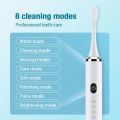 Sonic Electric Toothbrush Adult Smart Timer Brush 8 Mode Rechargeable Tooth Brushes with 4 Replacement Heads Set for Travel Gift. 