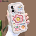 Jizetin for Redmi K40 Pro Xiaomi Poco F3 Mi 11x Back Cover Creative Cute Flowers Cream Wavy Edge Soft Silicone Phone Case.