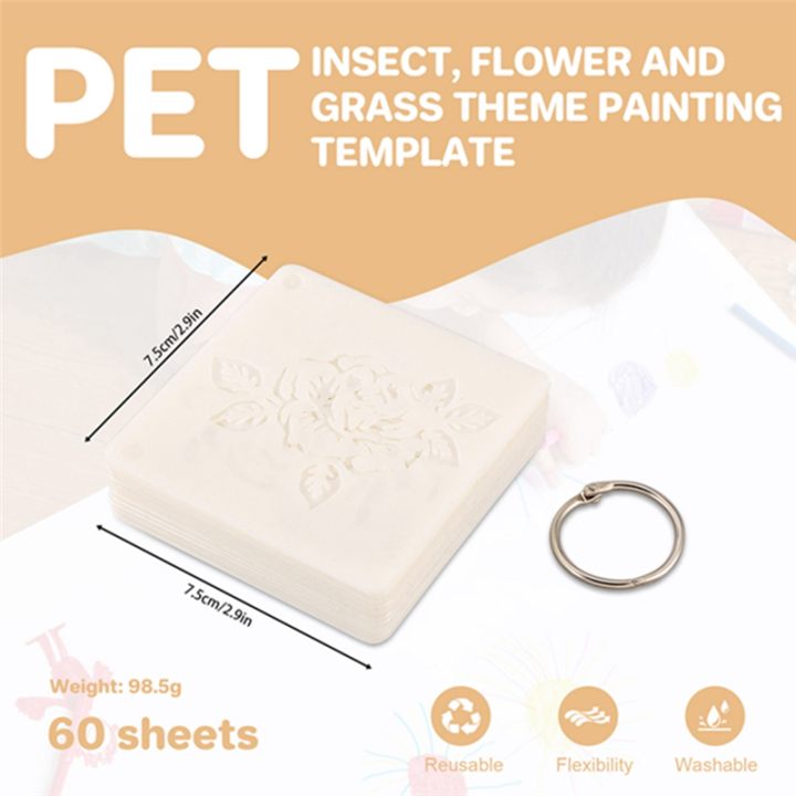 60%20Pieces%20Painting%20Template%20DIY%20Craft%20Template%20Drawing%20Stencils%20Reusable%20Wall%20Stencils%20for%20Painting%20for%20Wall%20Home%20-%20Image%202