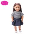 【The road to happiness Store】18 inch Girls doll clothes 2 pcs skirt suit 5 style American newborn dress Baby toys fit baby dolls. 