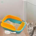 Cat Litter Boxes for Indoor Cats with Scatter Open Air Cats Litter Pan Green Medium. 