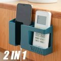 2-in-1 Wall-Mounted Phone & Remote Holder – Punch-Free Multifunctional Storage Rack. 
