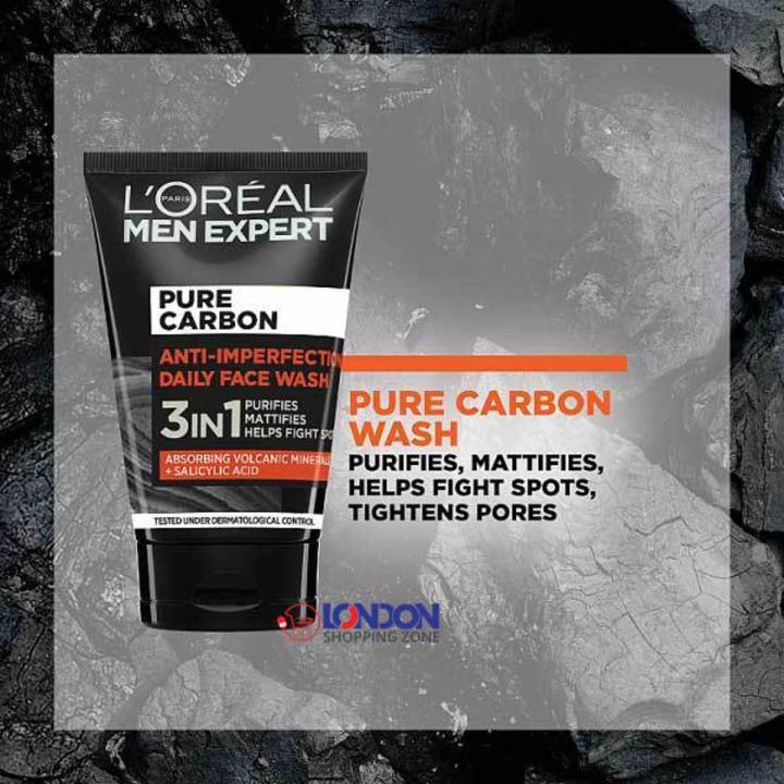 Men Expert Pure Carbon 3 In 1 Face Wash 100ml UK