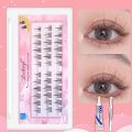 Mikiwilash 30pcs Diy Eyelash Extension Set Cluster 3D Natural False Eyelashes Effect Makeup Tools For Party With Free Glue twezzer.