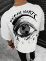 Dream Maker Tearful Earth Printing T-Shirt Men Clothes Summer Loose Tee Cotton Casual Street Tshirt Hip Hop Oversize T Shirts. 