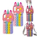 【Sarcasmsm】Decompression Rainbow Unicorn for Samsung A32 Phone Case Redmi Note10 Eyelash Horse A15 Protective Sleeve. 