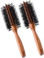 Curly Wood Handle Round Hair Comb-1pc. 
