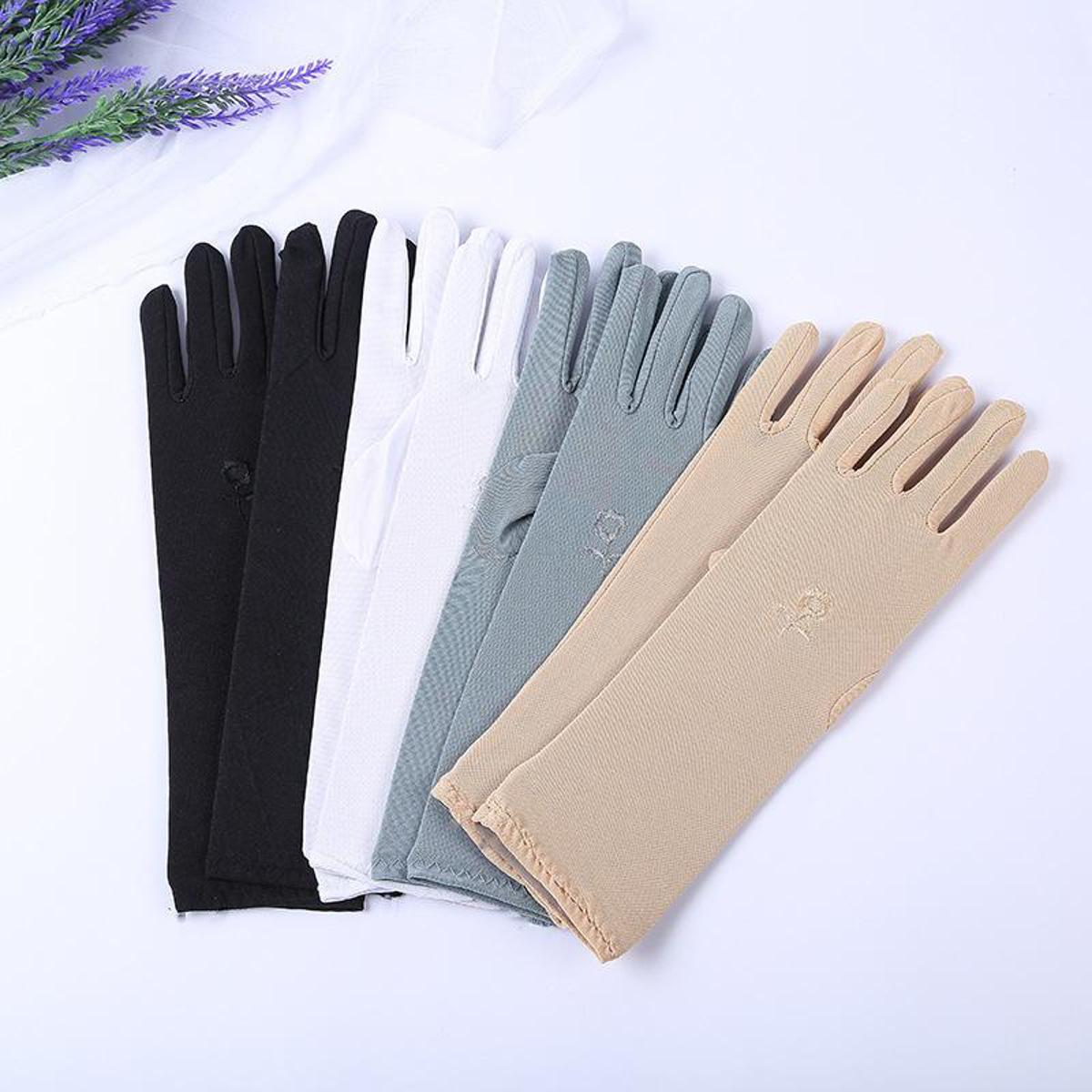 Muslim Women’s Long Cotton Hand Socks, Solid Color, Breathable Fabric
