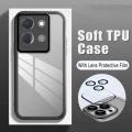 New Phone Case For Xiaomi Poco M6 Pro 4G Cover Camera Protection Semi Transparent Soft Silicone Shockproof with Lens Protector Films for Xiaomi Poco M6 Pro Case. 