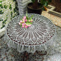 Round Cotton Hand Crochet Hollow Out Tablecloth Wedding Dining Table Cloth Cover.