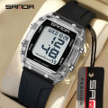 SANDA Solid Color Transparent Dial Multifunctional Timing Watch Outdoor Waterproof Night Light Men's Watch SD2175-6. 