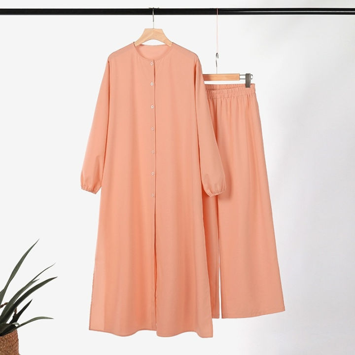 Ladies%20Fashionable%20Latest%20Design%20Arab%20Clothes%20Casual%20Islamic%20Clothing%20Women%20Abaya%202%20Pieces%20Suit%20Long%20Tops%20And%20Pants%20Muslim%20Set%20-%20Image%209
