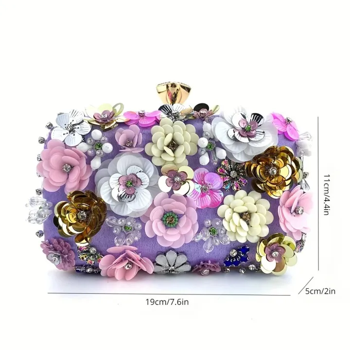 3D%20Beaded%20Flower%20Evening%20Bag,%20Elegant%20Box%20Clutch%20Purse,%20Women's%20Wedding%20Handbags%20For%20Party%20Prom%20-%20Image%203