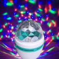 LED DJ Disco Moving Ball Light - White, RGB Crystal Ball Auto Rotating LED Stage Light Bulb. 