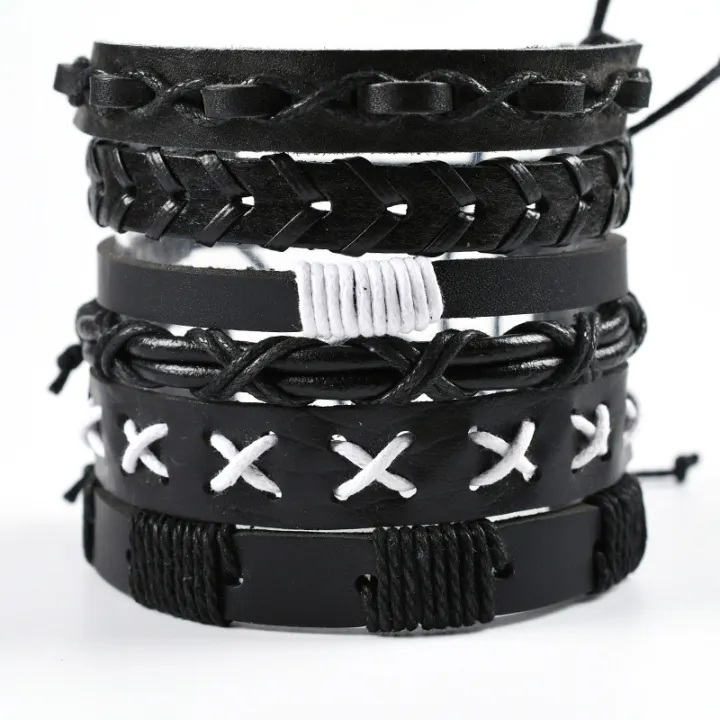 Vintage%20Leather%20Bracelet%20For%20Men%20Woven%20Set%20Ornament%20Bracelet%20Punk%20Style%20Men's%20Combo%20DIY%20Multi-layer%20Charm%20Bracelet%20Jewelry%20-%20Image%202