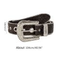 M2EA Goth for rhinestone Belts Women PU Leather Strap for rhinestone Belts Western Cowboy Y2K Girls Fashion Belt for Jeans Men.