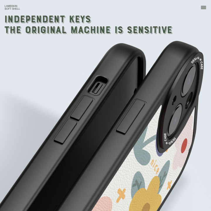 Hontinga%20for%20iPhone%2014%20Pro%20Max%20Back%20Cover%20PU%20Leather%20Beautiful%20Flowers%20Print%20Case%20Soft%20Silicone%20Edge%20Phone%20Cases%20-%20Image%209