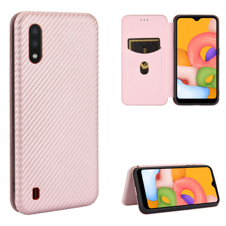 lthmy%20for%20Samsung%20Galaxy%20A01%20Carbon%20Fiber%20Magnetic%20Closure%20with%20Card%20Slot%20Flip%20Case%20Cover%20-%20Image%203