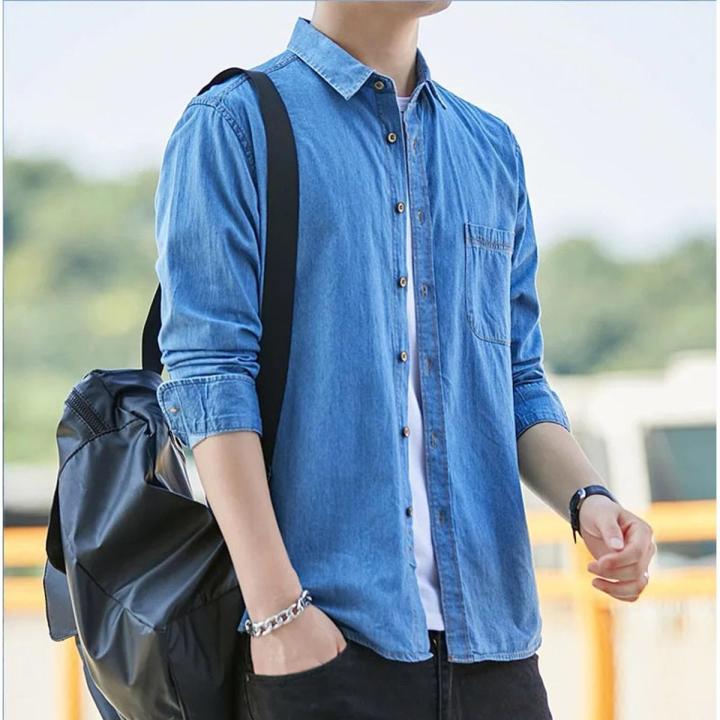 Denim Long sleeve Casual shirt for men