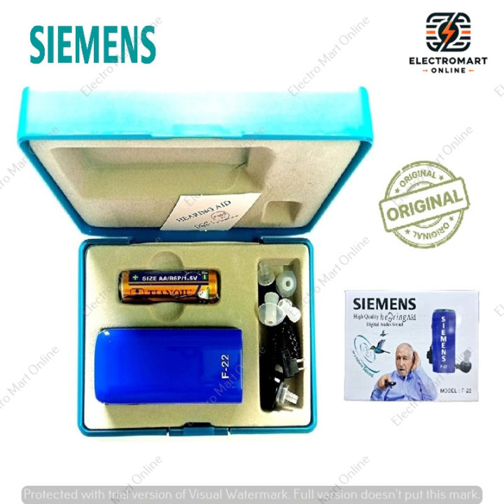 Siemens F-22 Nano Pocket Type High Quality Hearing Aid Digital Audio Sound amplifier Hearing Machine with 8 Step adjustable volume (Blue)