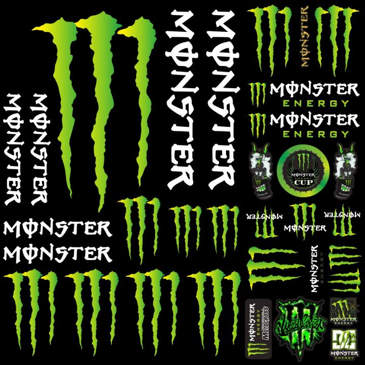 A01 Racing For Monster Energy Stickers Logo Helmet Bike Decals Set For Motogp