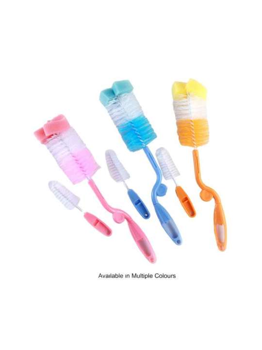 Baby Feeding Bottle & Nipple Cleaner Brush 2in1 Set | Multicolor Available
