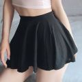 Lady Mini Skirts Club Sweet Harajuku Girls Dance Short Skirt Street High Waist Ice Silk A-Line Flared Pleated Women Dress.