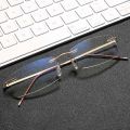 Men Rimless Reading Glasses Women Presbyopic Lens Eyewear Anti Blue Light Blocking Glasses TR90 Metal Titanium Eyeglasses Frame. 