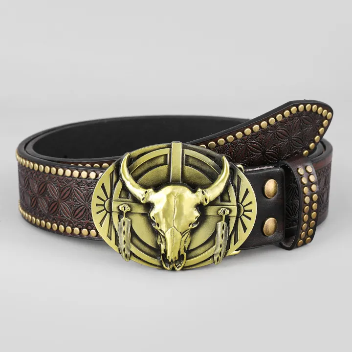 Cross%20Border%20Western%20Cowboy%20Belt%20Bull%20Head%20Harness%20Trend%20Vintage%20Youth%20Punk%20Embossed%20Men's%20Studd%20Leather%20Belt%20-%20Image%202