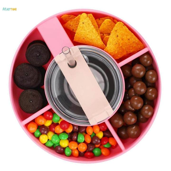 Snack Rings for Cup Reusable Travel Tumbler Divided Snack Tray for Movie
