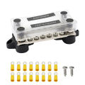 Dual Row Bus Bar Electrical Terminal Junction Box 12V 150A 4 Studs. 