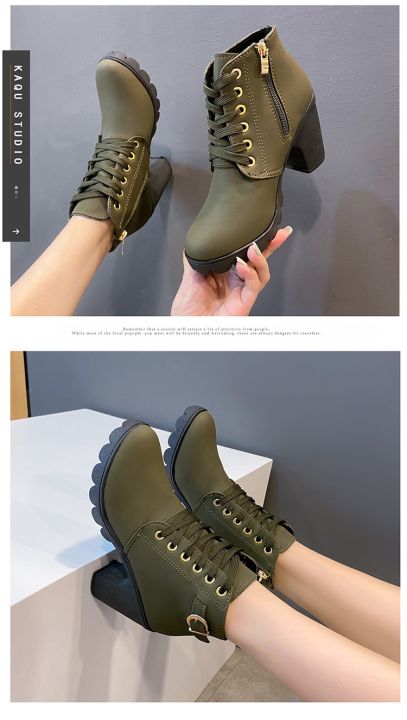 Korean%20fashion%20boots%20for%20women%20ladies%20ankle%20Pointed%20Toe%20Short%20Boots%20Casual%20box%20Heels%20Shoes%20-%20Image%205