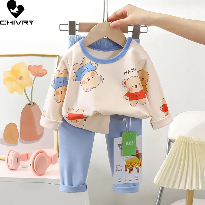 New%202023%20Kids%20Pajamas%20Boys%20Girls%20Autumn%20Cute%20Cartoon%20Strawberry%20Long%20Sleeve%20O-Neck%20Clothing%20Sets%20Toddler%20Baby%20Pyjamas%20Sleepwear%20-%20Image%203
