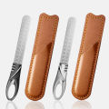 Double Sided Nail File with Leather Case, Professional Stainless Steel Manicure Filer Fingernail File for Men and Woman Great for Home Salon or Travel Use. 