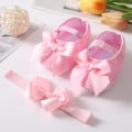 Baby Shoes Headband Set European and American Cute Bow Princess Shoes 0-3-6-9-12 Month Baby Shoes ins. 