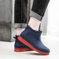 New Rain Boots Men's Short Tube Rain Shoes Men's Construction Site Dual-Use Kitchen Anti-Slip Waterproof and Hard-Wearing Rain Rubber Boots.