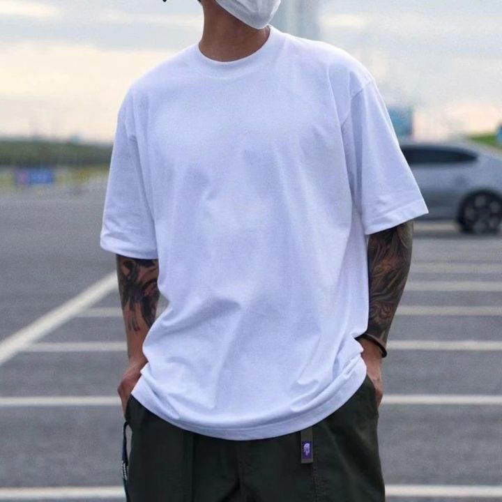 ExtFine%20210GSM%20100%25%20Cotton%20T-shirts%20For%20Men%202023%20Oversized%20Basic%20T%20Shirt%20Drop-Shoulder%20Tshirt%20Streetwear%20Tops%20Tee%20K2Y%20-%20Image%204