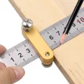 Steel Ruler Positioning Block Scale Block Woodworking Scribe Draw Mark Line Measuring Gauge Tool Carpenter Straightedge Locator. 