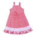 White and Red Georgette Frock for Girls.