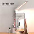 Auoyo Table Lamp Clock Desk Lamp Foldable Lamp Infinitely Dimmable Light Touch Table Lamp Eye Protection Reading Lamp Adjustable 3 Colors Desk Lamp Bedroom Bedside Lamp with Pen Holder. 