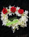 1 stick white Hair accessories rose flower gajra.