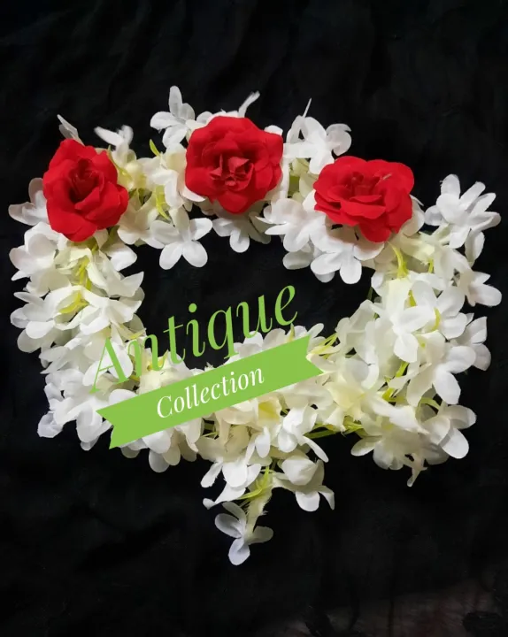 1%20stick%20white%20Hair%20accessories%20rose%20flower%20gajra%20-%20Image%202