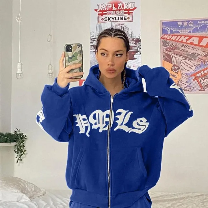 New%20Women's%20Street%20Hoodie%20Foam%20Zipper%20European%20and%20American%20Hoodie%20-%20Image%203