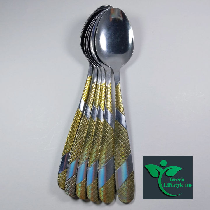 6-Piece%20Stainless%20Steel%20Spoon%20Set%20with%20Multi-Design%20Print,%208%20Inch%20Elegant%20Dinnerware%20for%20Home%20and%20Restaurant%20-%20Image%203