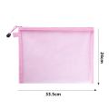 A6/A5/A4Mesh Zipper Pouch Document Bag Waterproof Zip File Folders School Office Supplies Pencil Case 1 PC Cosmetic Makeup Bags.