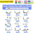 1Pcs Power On Off Flex Cable For iPhone 6 6S 7 8 Plus X XS Max XR 11 Pro Max Volume Up Down Side Button Key Ribbon With Metal. 